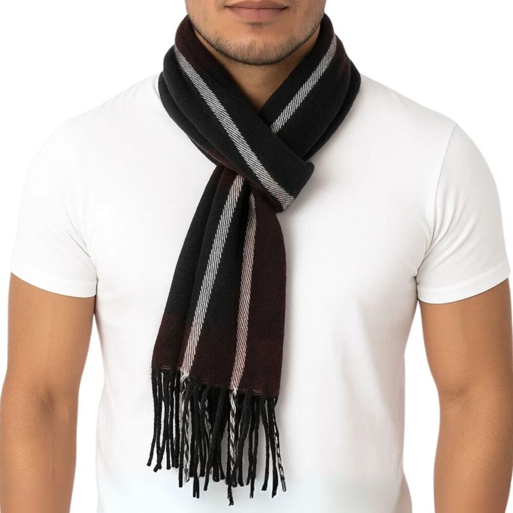 Alpine Swiss Mens Plaid Scarf Soft Winter Shawl Lightweight Cold-Weather Gear